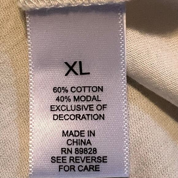 Logo Principles "The Tee".  Off White, Long Sleeve, Crew Neck. Cotton/Modal XL - Picture 6 of 6